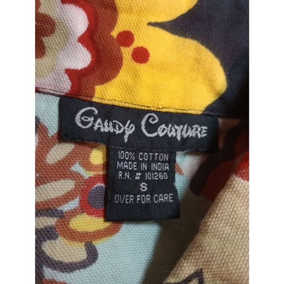 Gandy Courture Jacket Ladies Small Retro Floral Denim - Picture 5 of 6